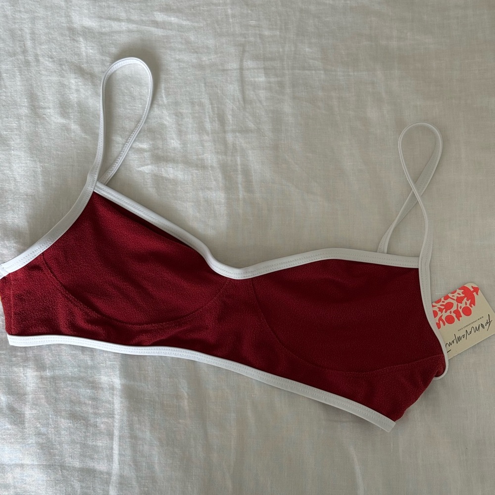 Free people GNASH toweling teardrop crop bikini top